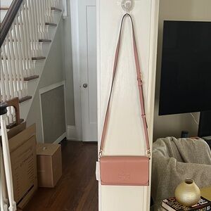 NWT Pink Pebble leather Tory Burch Crossbody Bag